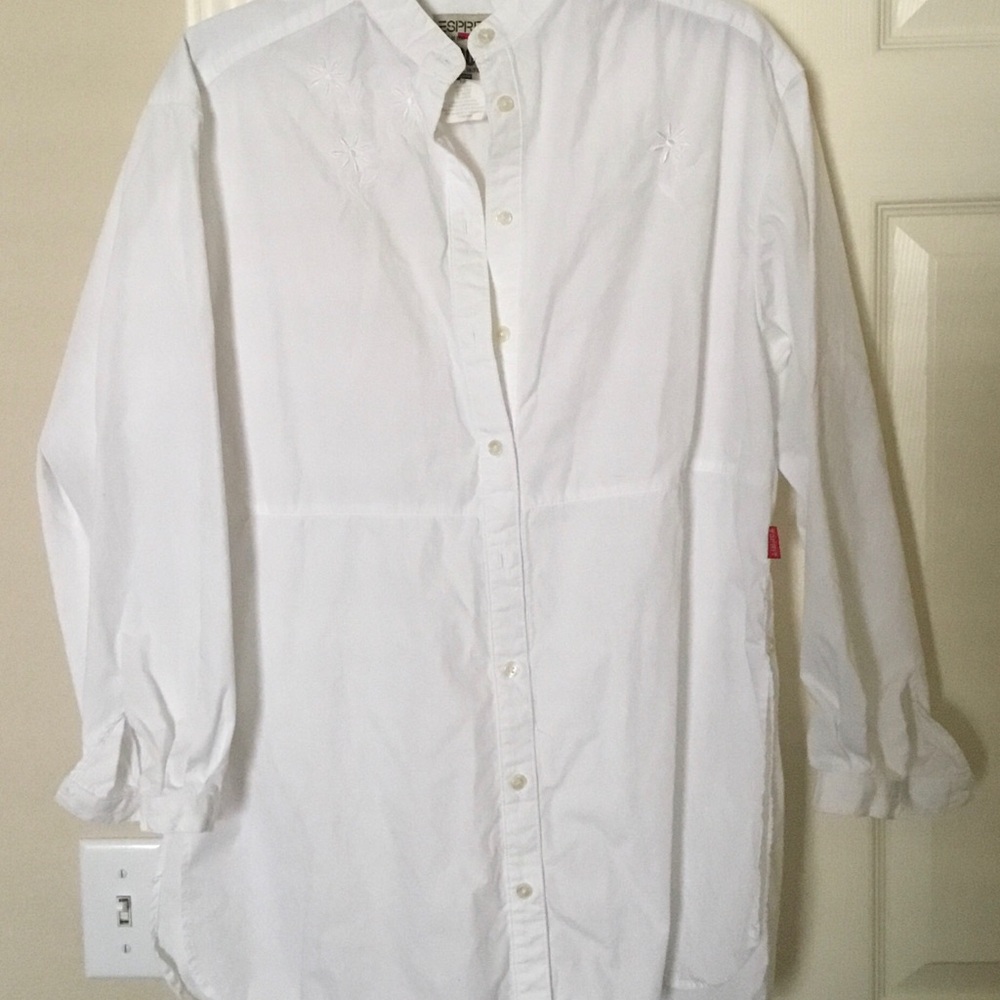 Esprit White Casual Button Down Cotton Shirt